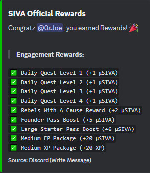 Siva engage2earn - Step 1 Engage