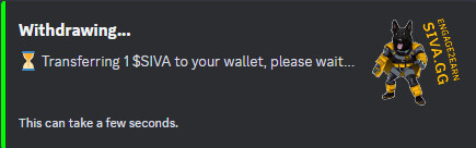 Siva engage2earn - Step 5 Withdrawing